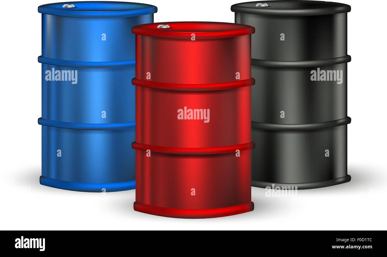 Blu, rosso e nero benzina canna su bianco Illustrazione Vettoriale