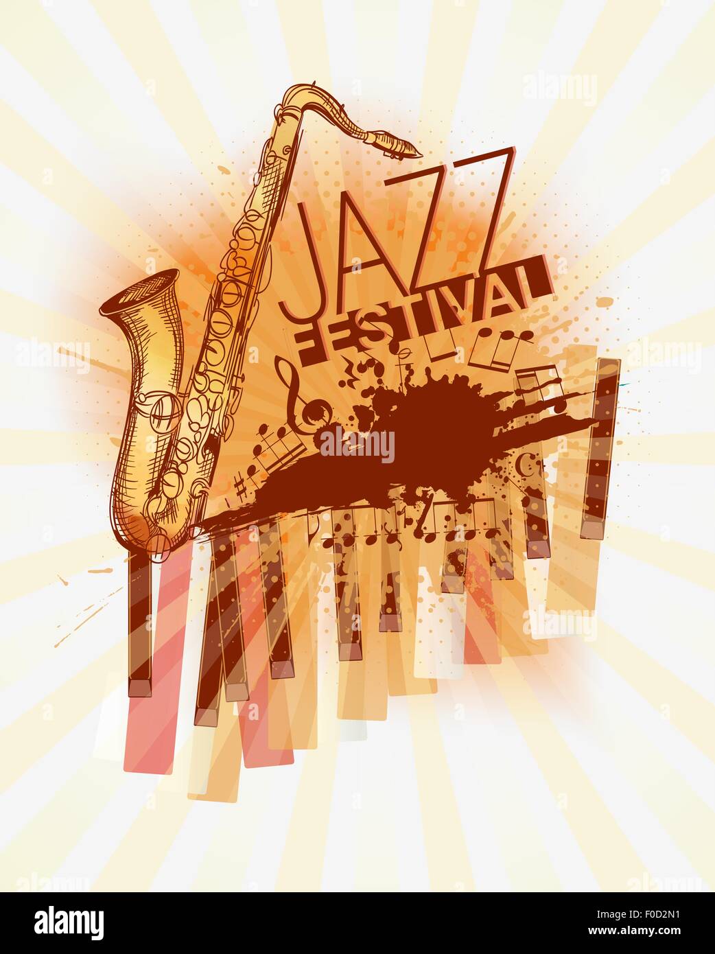 Festival di musica Jazz del modello dello sfondo Illustrazione Vettoriale