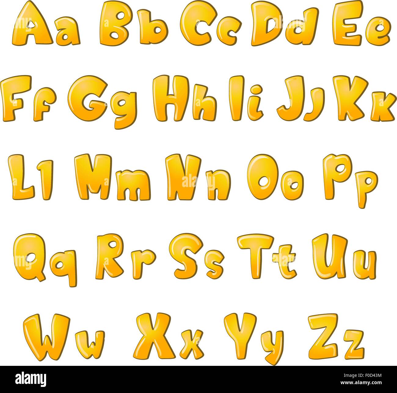 Lettere alfabeto per bambini design di testo Illustrazione Vettoriale