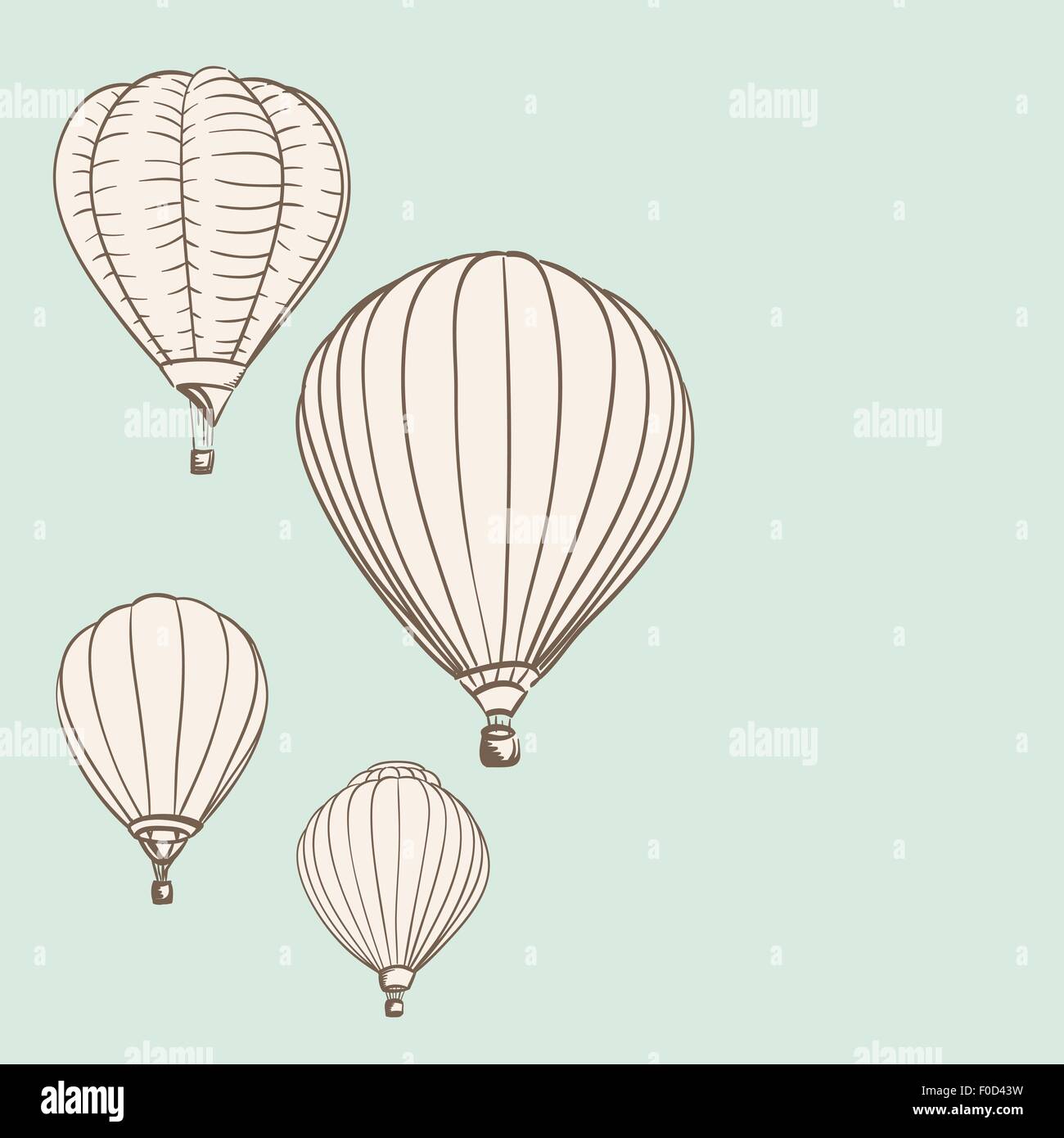 I palloni ad aria calda il disegno di sfondo Illustrazione Vettoriale
