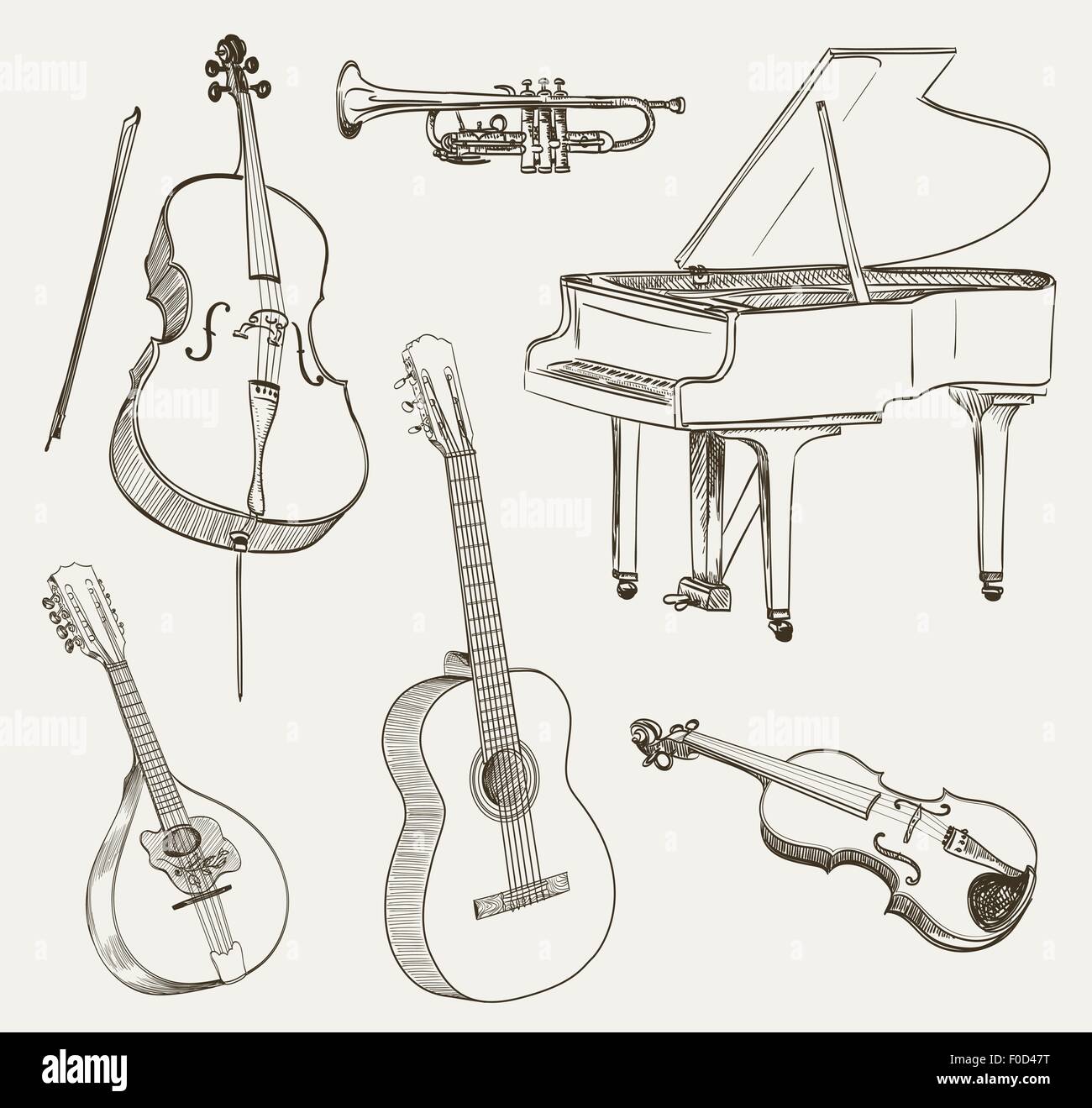 Set musical instruments immagini e fotografie stock ad alta risoluzione -  Alamy