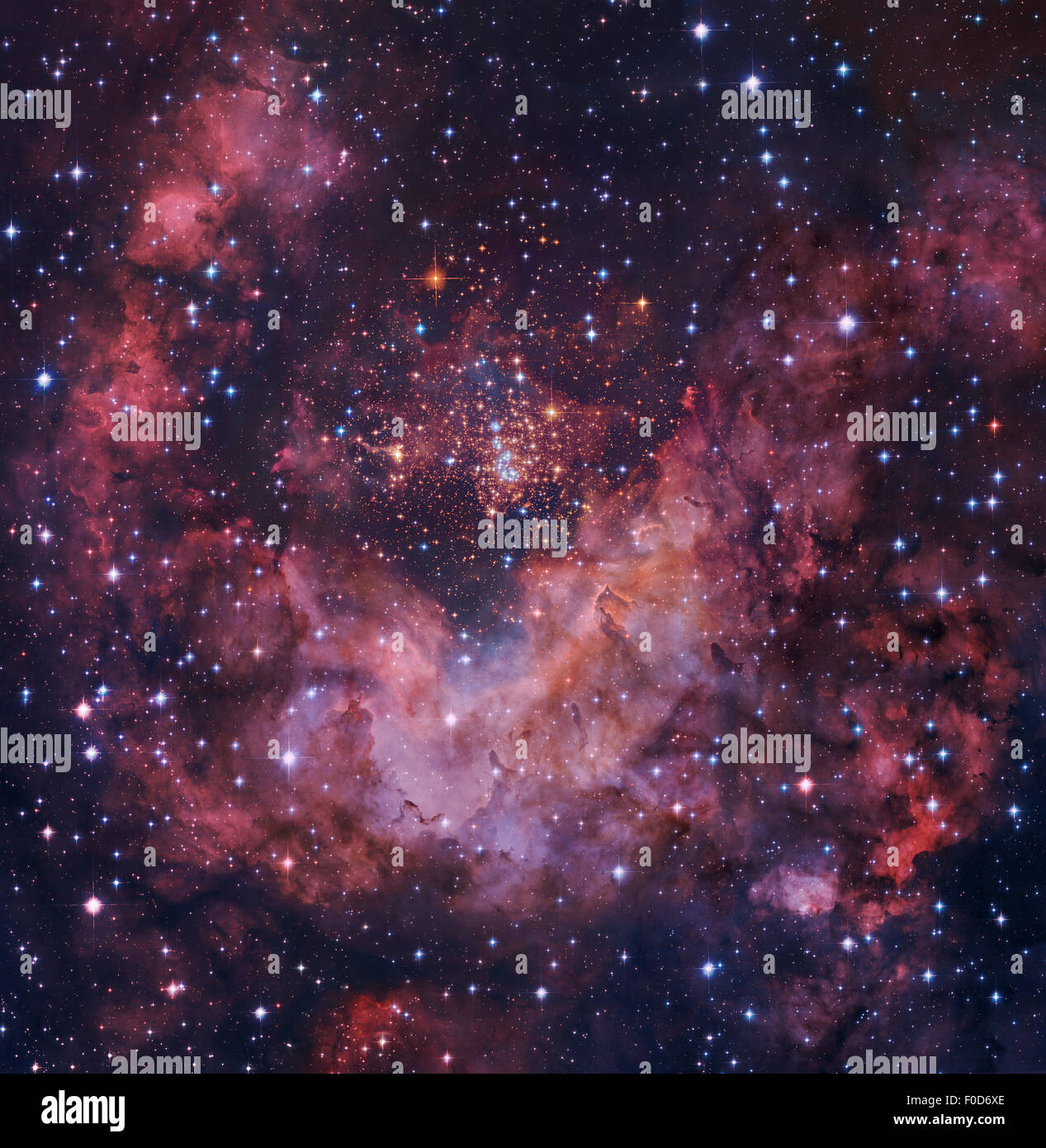 Westerlund 2 (gomma 29), star cluster in carina. Westerlund 2 è notevole per la presenza di uno dei più grandi stellar sy Foto Stock