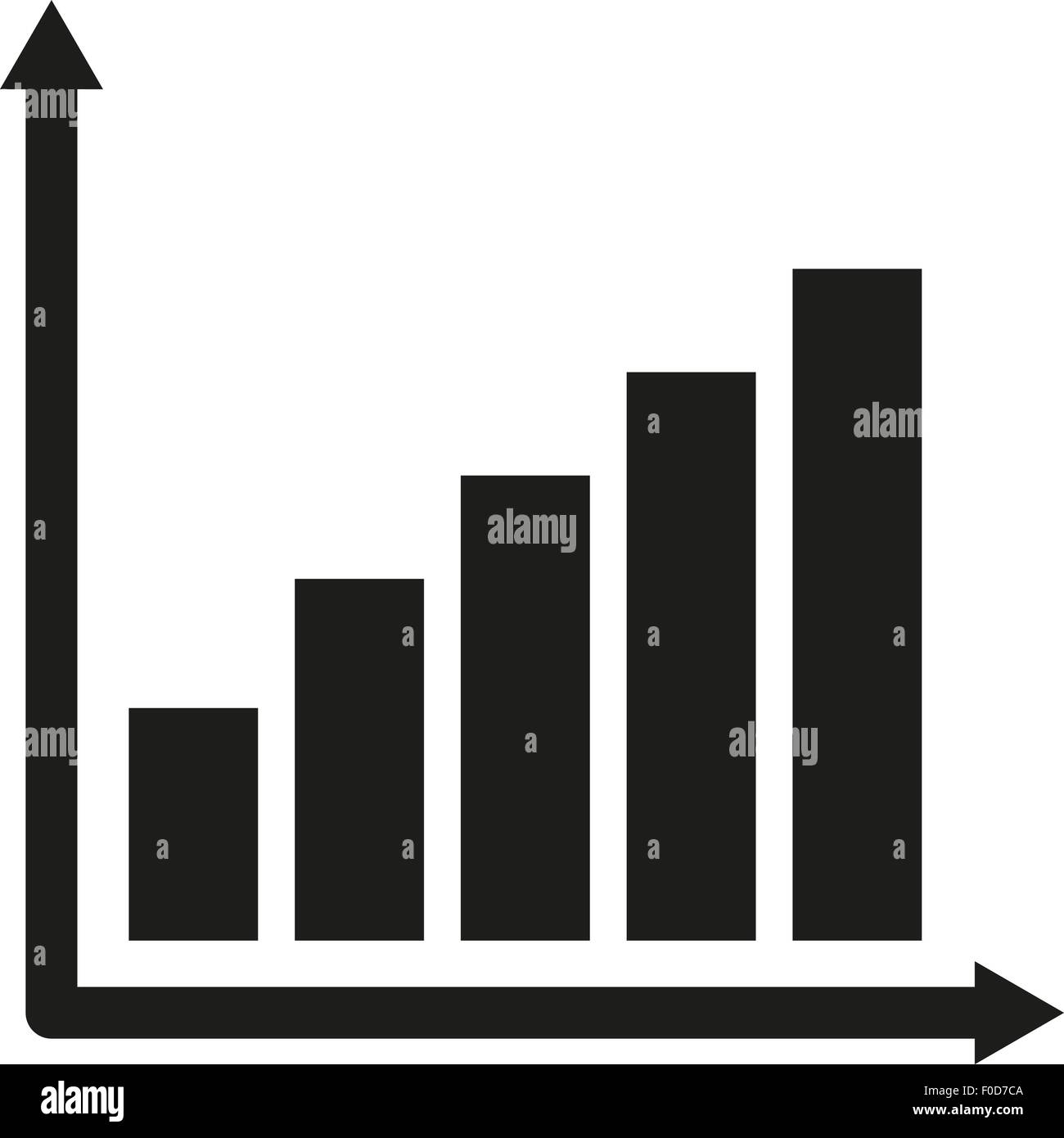 La crescente icona grafico. Crescita e fino il simbolo. Appartamento Illustrazione Vettoriale