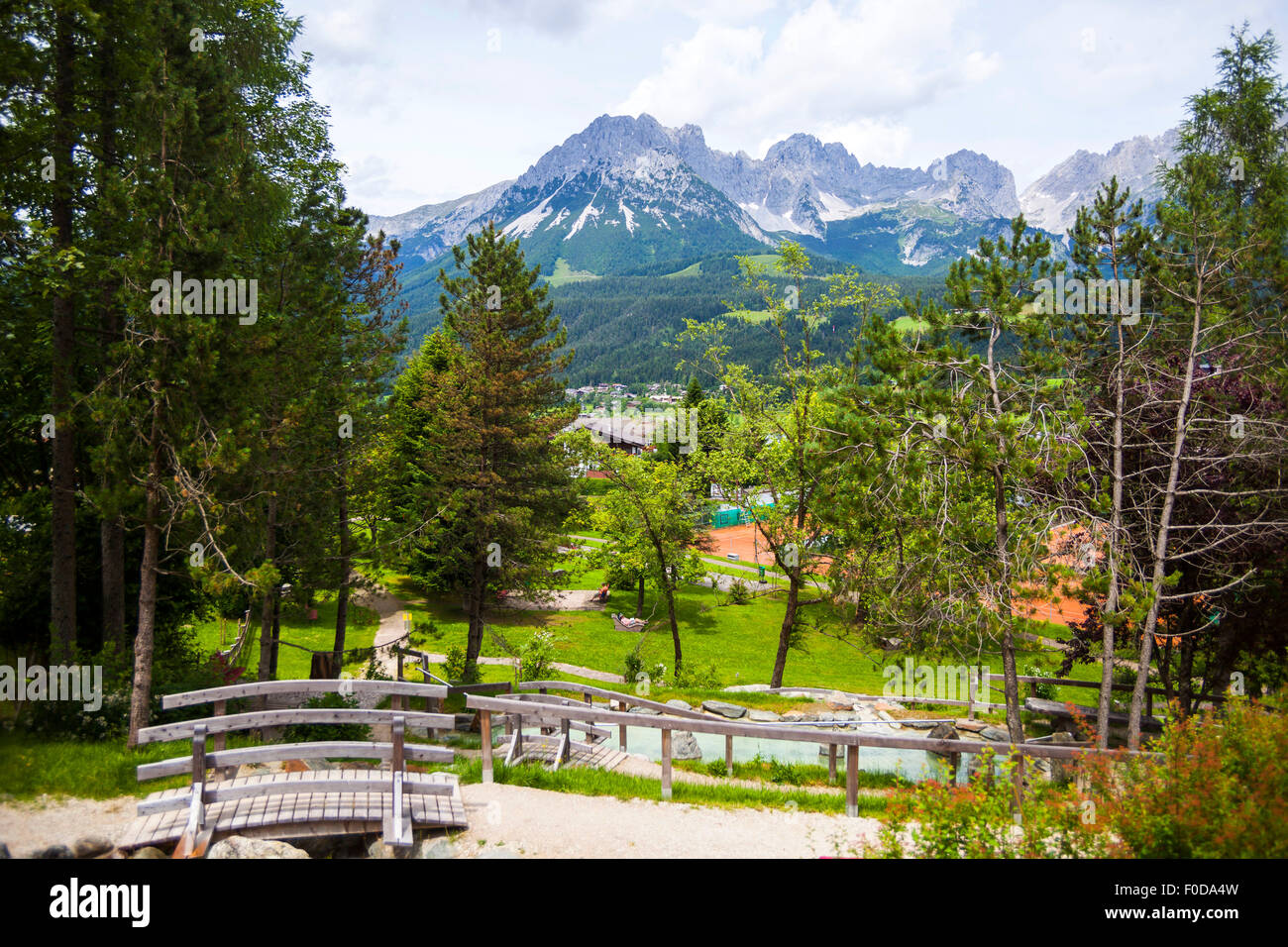 Vista da Ellmau, Tirolo, Austria Foto Stock