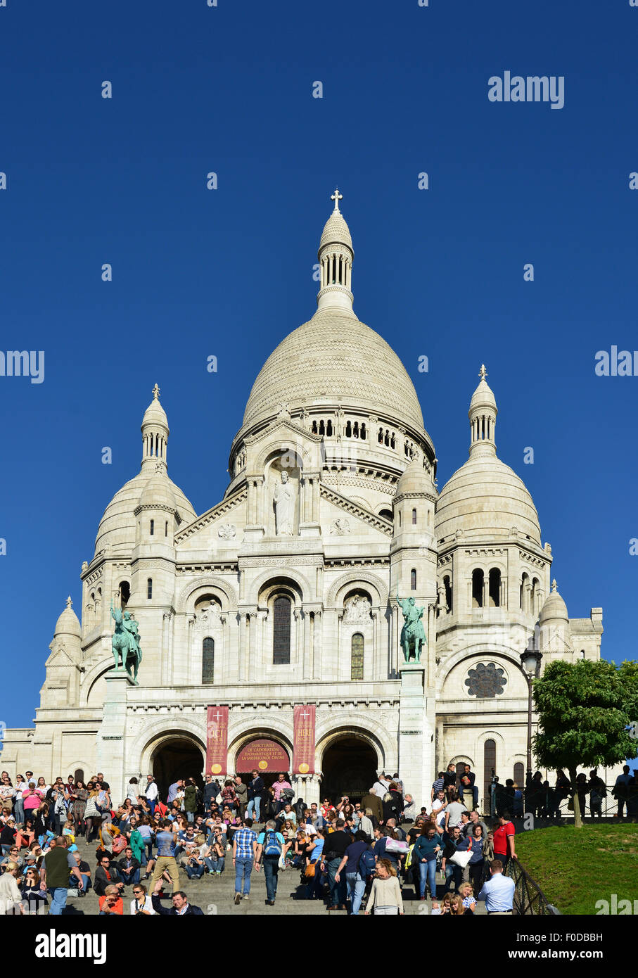 Cattedrale Sacre Coeur, Montmartre, Parigi, Île-de-France, Francia Foto Stock