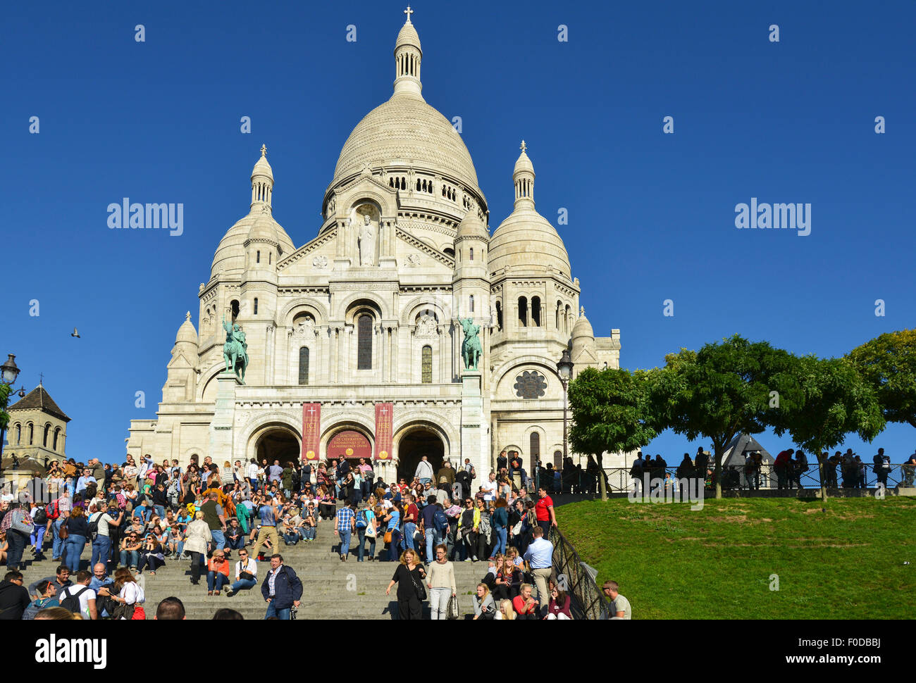 Cattedrale Sacre Coeur, Montmartre, Parigi, Île-de-France, Francia Foto Stock