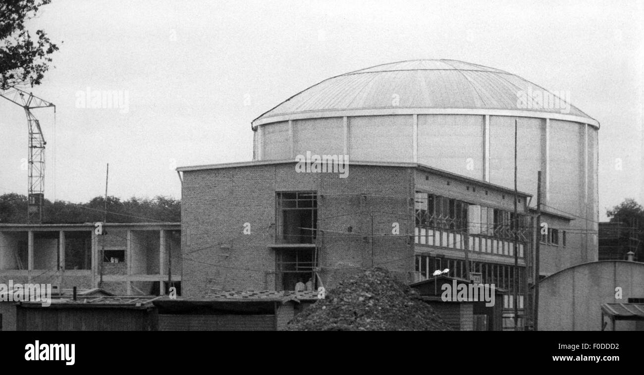 Scienza, fisica nucleare, centro di ricerca nucleare, Juelich, Renania settentrionale-Vestfalia, lavori di costruzione, circa 1960, diritti aggiuntivi-clearences-non disponibili Foto Stock