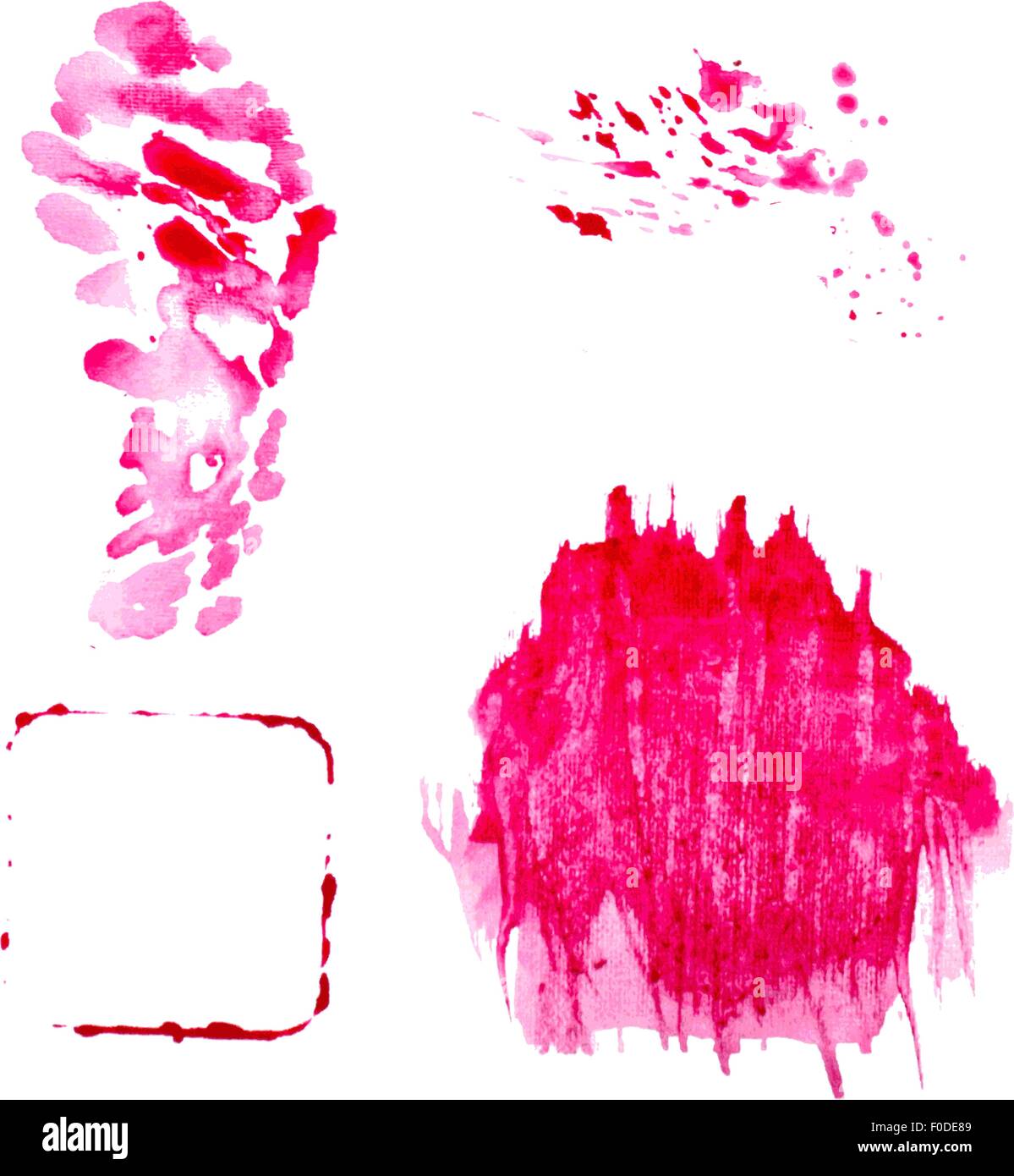 Vettorializzare schizzi di rosso e blot Illustrazione Vettoriale