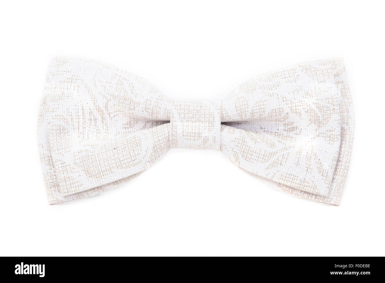 Bianco con texture bow tie isolati su sfondo bianco Foto Stock