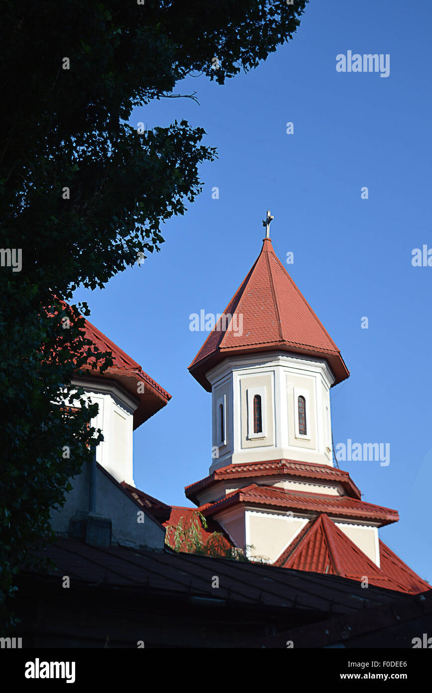 A cupola o a steeple del greco-bizantina () Chiesa di Bucarest, Romania Foto Stock