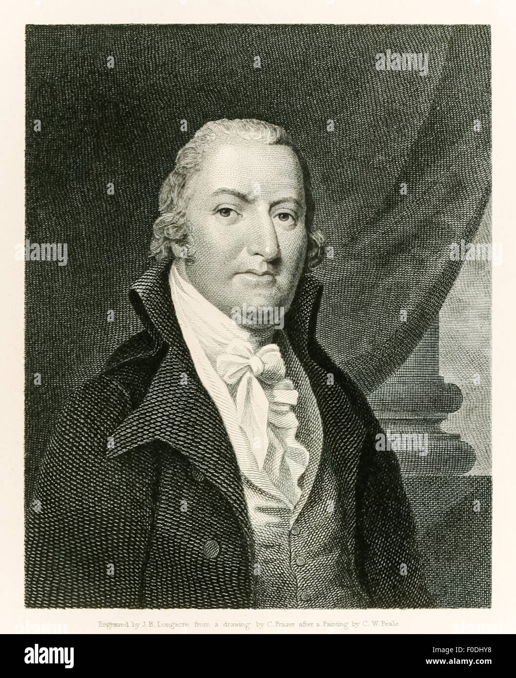 David Ramsay M.D. (1749-1815) medico americano, un pubblico ufficiale e uno dei primi storici della rivoluzione americana. Quando Charleston era minacciata dagli inglesi nel 1780, ha servito con il Charleston Battaglione di artiglieria come un campo medico chirurgo. Dopo la città fu catturato nel 1780, egli è stato imprigionato per quasi un anno a Sant'Agostino, Florida, fino a che egli è stato scambiato. Dal 1782 al 1786 ha servito il congresso continentale. Vedere la descrizione per maggiori informazioni. Foto Stock