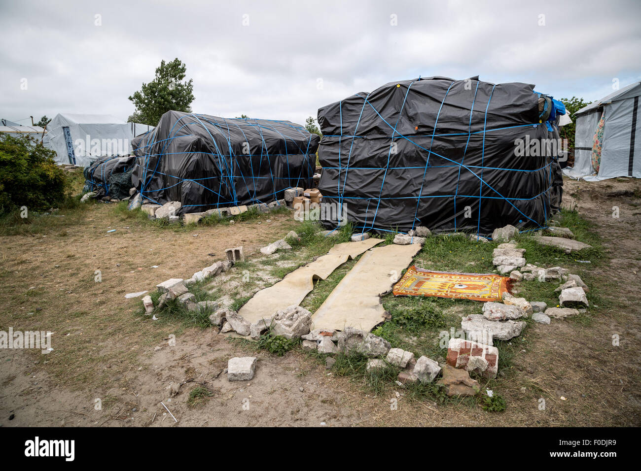 Calais, Francia. 12 Agosto, 2015. La vita in Calais Migrant 'Jungle' Credit: Guy Corbishley/Alamy Live News Foto Stock