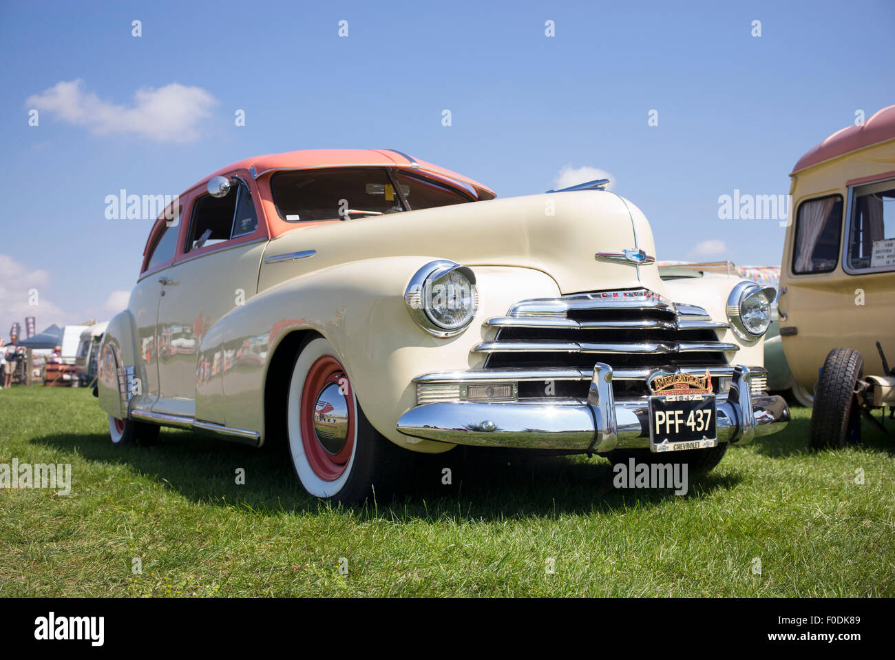 1947 Chevrolet Stylemaster coupe auto presso un vintage retrò festival. Regno Unito Foto Stock