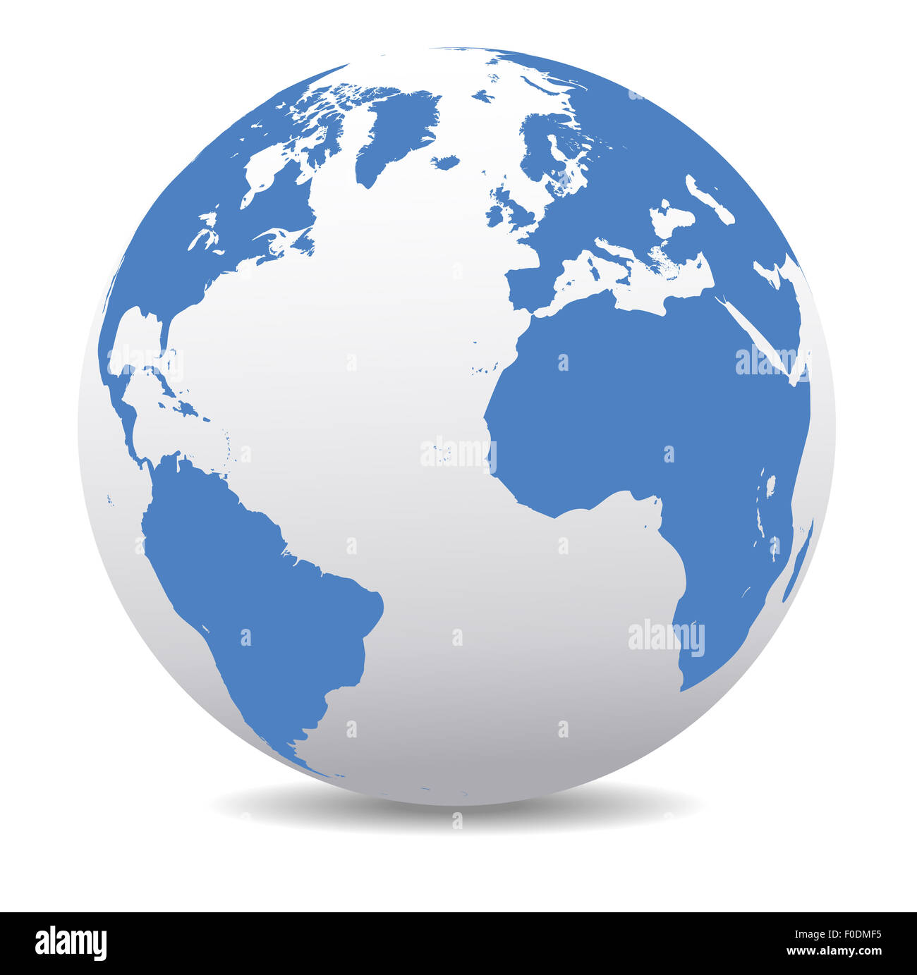 Globo mondo Europa, Nord Africa, America, Oceano Atlantico Foto Stock