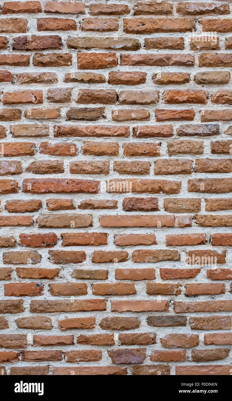 Muro di mattoni in background. Personalizzabile parete di mattoni texture di sfondo, vista frontale. Foto Stock