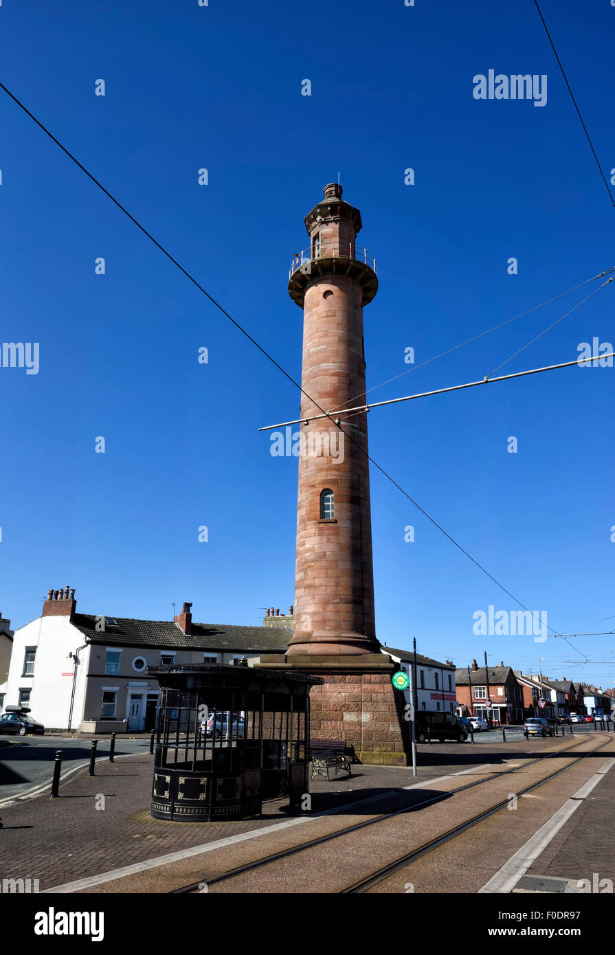 Il faro Pharos, noto anche come il faro superiore, di Fleetwood, nel Lancashire, Regno Unito Foto Stock