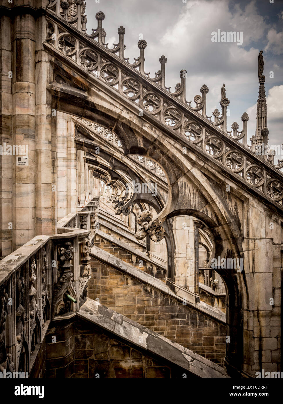 Struttura del tetto del Duomo di Milano. Foto Stock