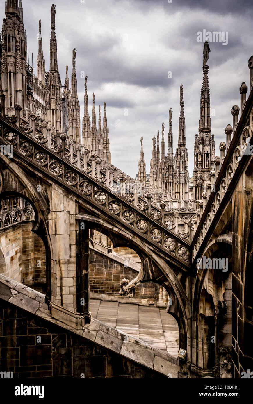 Il Duomo di Milano il tetto. Milano Italia. Foto Stock