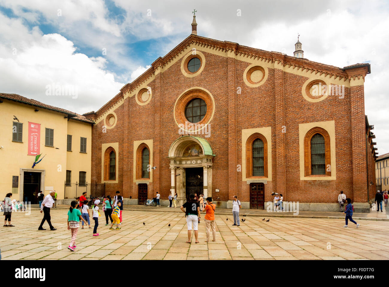 Convento di Santa Maria delle Grazie dove il Leonardo da Vinci di pittura dell'ultima cena, si blocca nel refettorio. Milano. L'Italia. Foto Stock