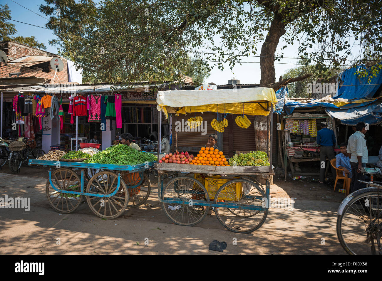 La vita quotidiana in una piccola città in India Foto Stock