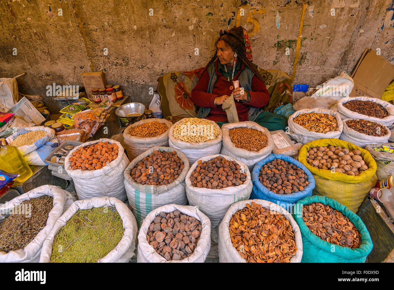 India Jammu Kashmir Ladakh Leh Mercato nel centro di Leh Foto Stock