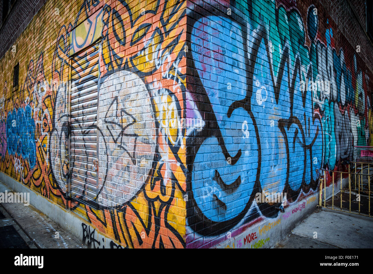 Muro di Graffiti. Arte Urbana sfondo vettoriale. Brooklyn Foto Stock