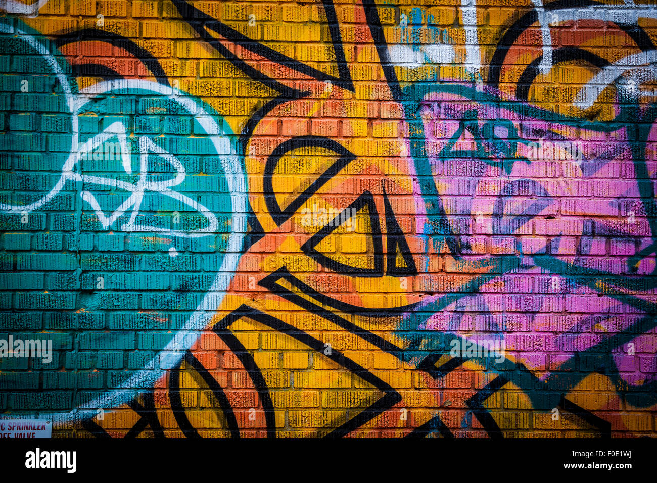 Muro di Graffiti. Arte Urbana sfondo vettoriale. Brooklyn Foto Stock