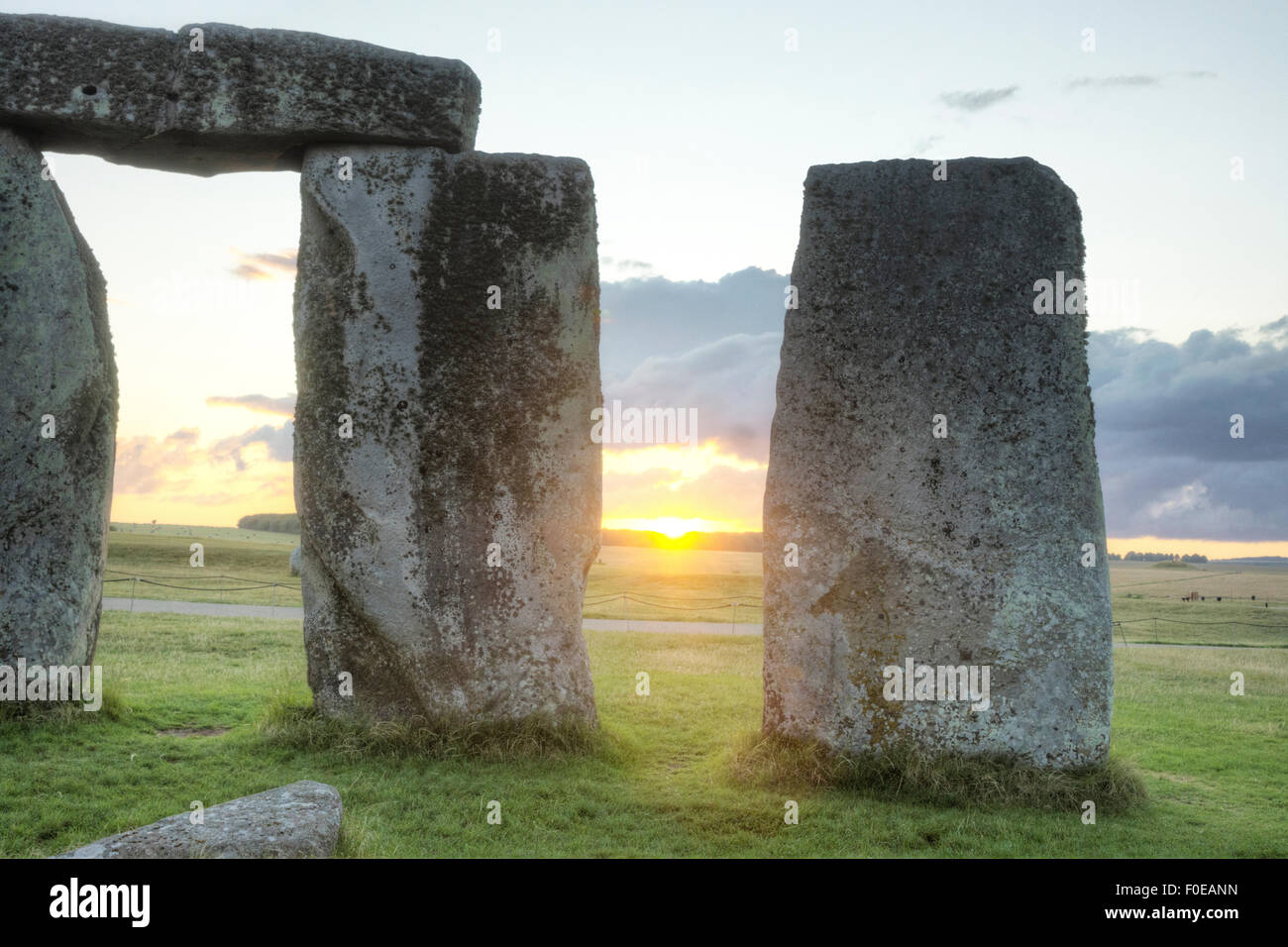 Stonehenge antico cerchio di pietra Inghilterra Foto Stock