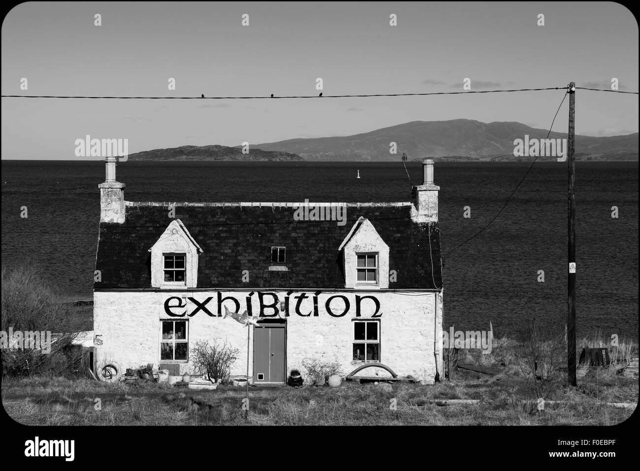 Piccola galleria d'arte mostra Broadford Isola di Skye Foto Stock