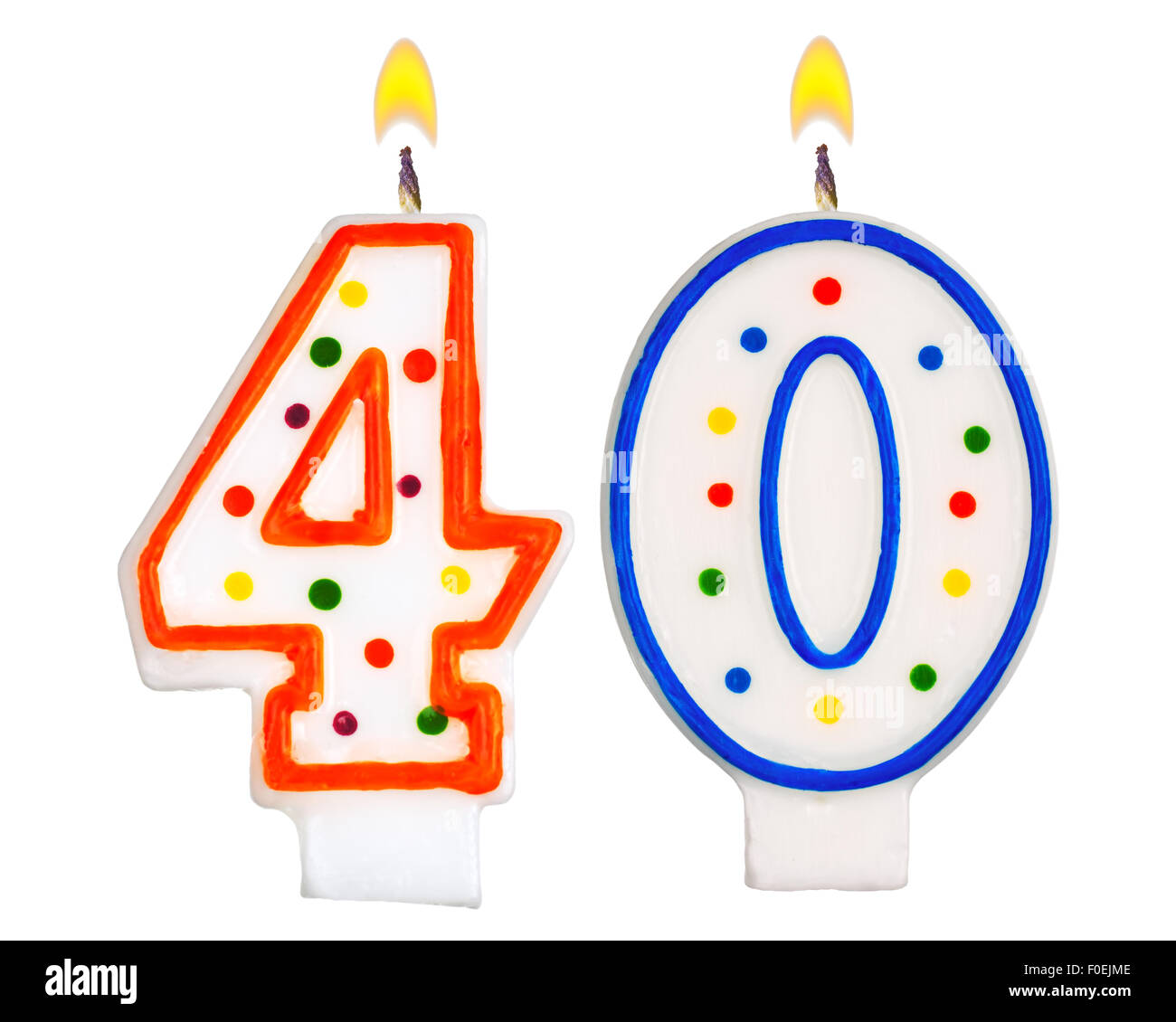 Candele di compleanno numero quaranta Foto Stock