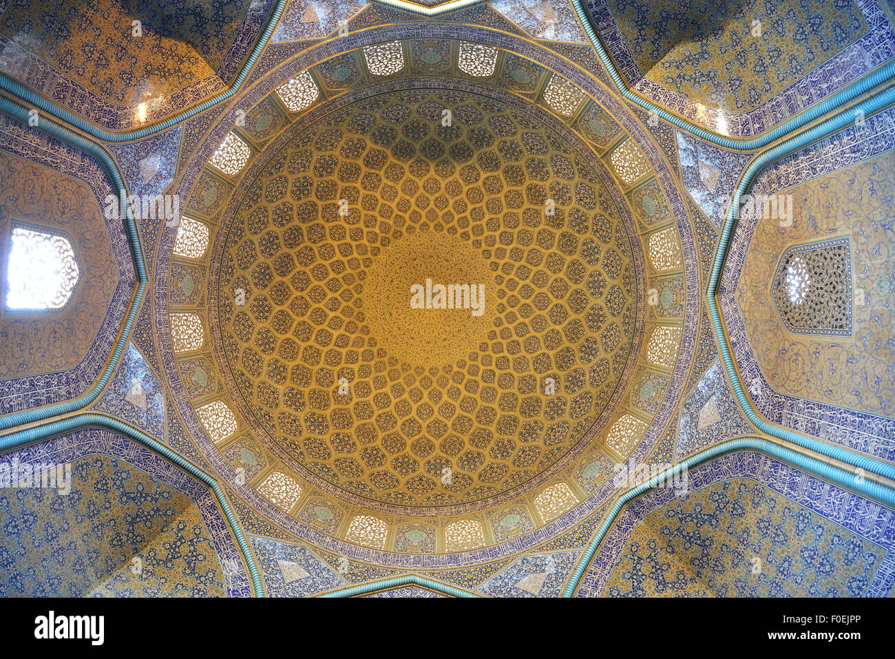 La cupola della moschea Lotfollah, Isfahan (Iran), periodo di Safavid, xvii secolo Foto Stock