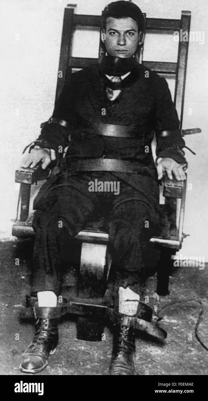 giustizia, sistema penitenziario, sedia elettrica, uomo al penitenziario di stato 'Sing', Ossining, 1925, diritti aggiuntivi-clearences-non disponibile Foto Stock