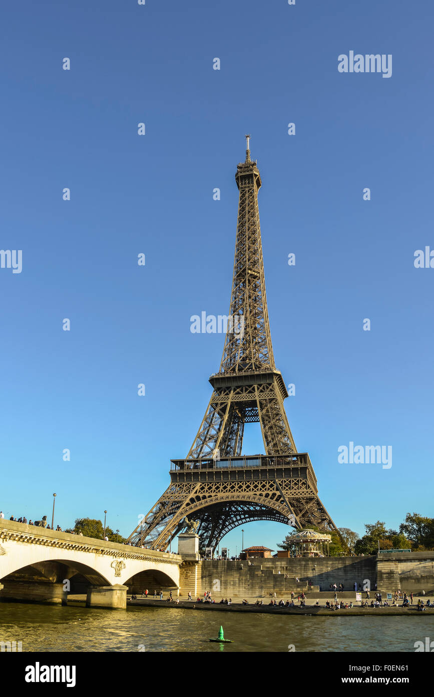 Torre Eiffel, Parigi, Île-de-France, Francia Foto Stock