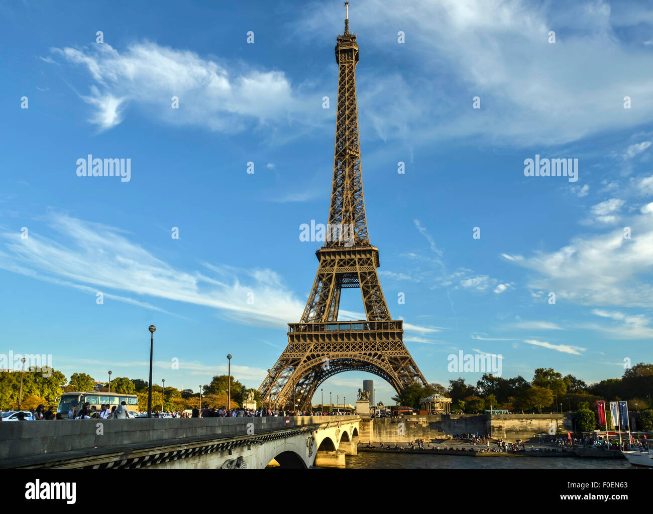 Torre Eiffel, Parigi, Île-de-France, Francia Foto Stock