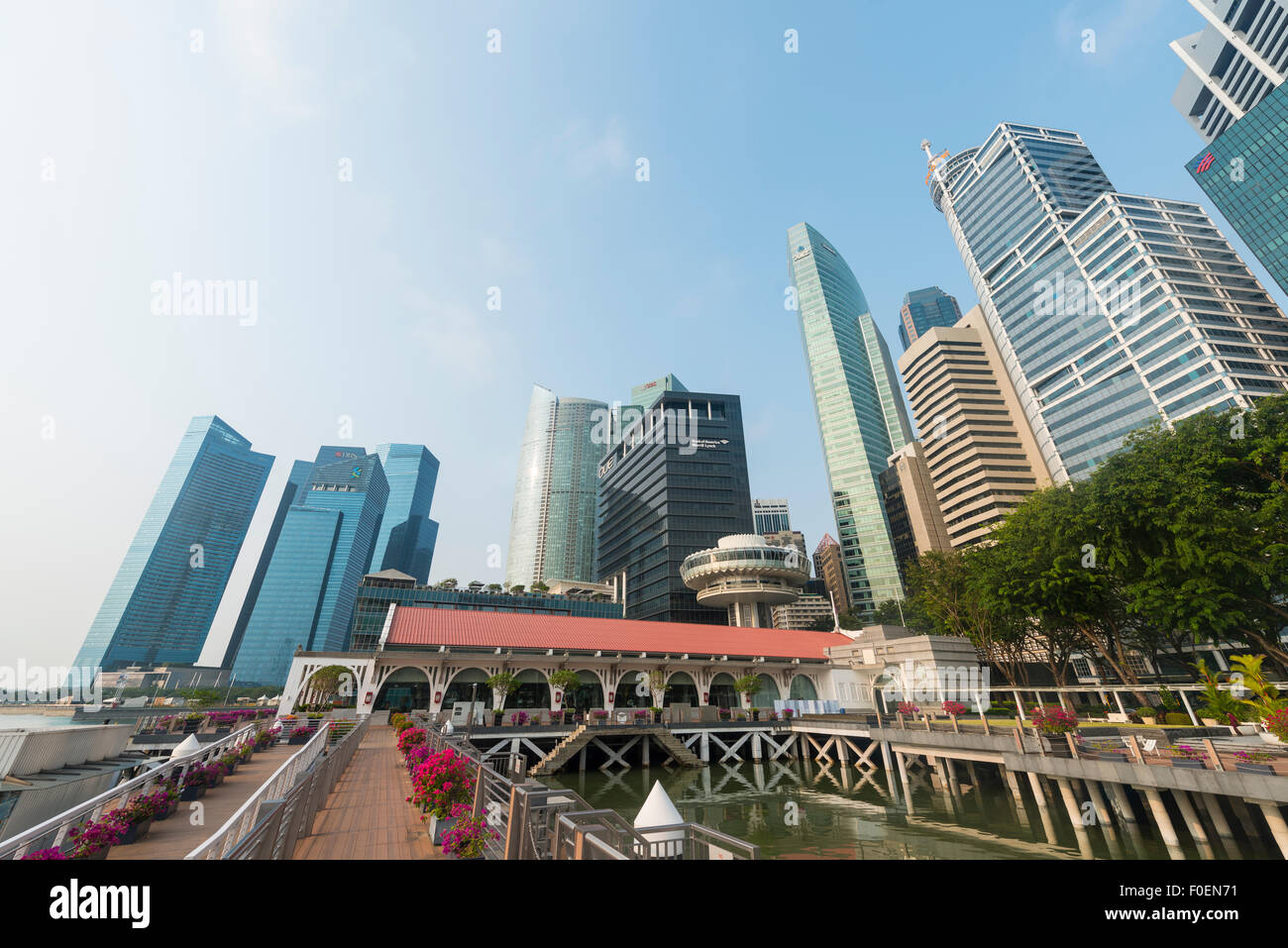 Downtown, il quartiere finanziario con i grattacieli, Singapore Foto Stock