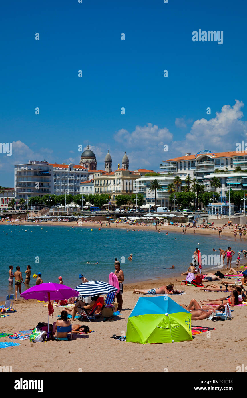 Saint Raphael beach Var dipartimento Regione Provenza-Alpi-Costa azzurra Francia sudorientale Foto Stock