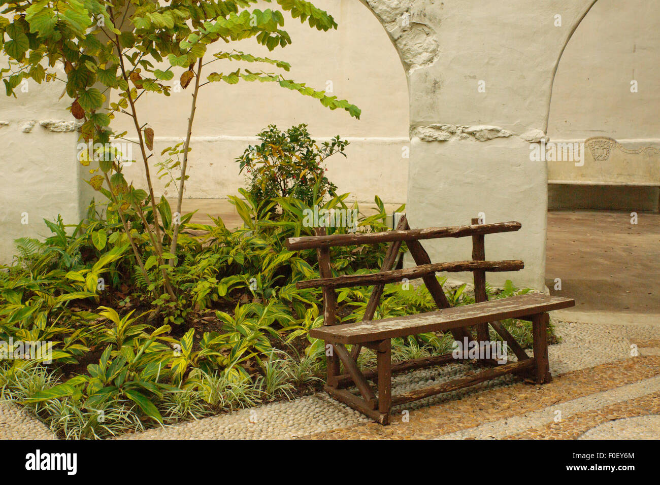 Giardino all'Alamo, San Antonio, Texas, Stati Uniti d'America - ora una attrazione turistica, il giardino si trova nel retro della fortezza. Foto Stock