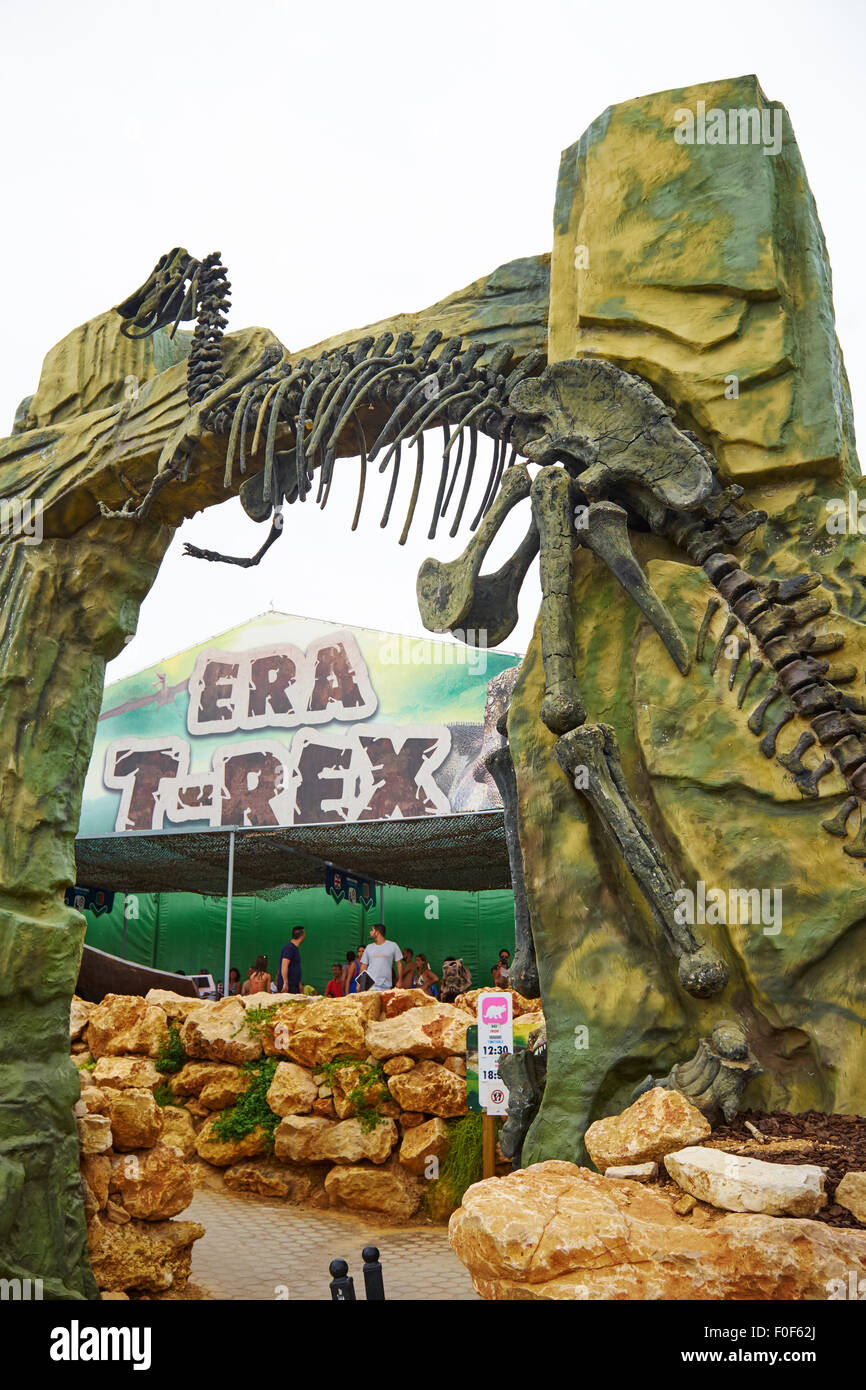 Ser T-Rex dinosauro mostra interattiva Al Zoomarine Theme Park Guia Algarve Portogallo Foto Stock