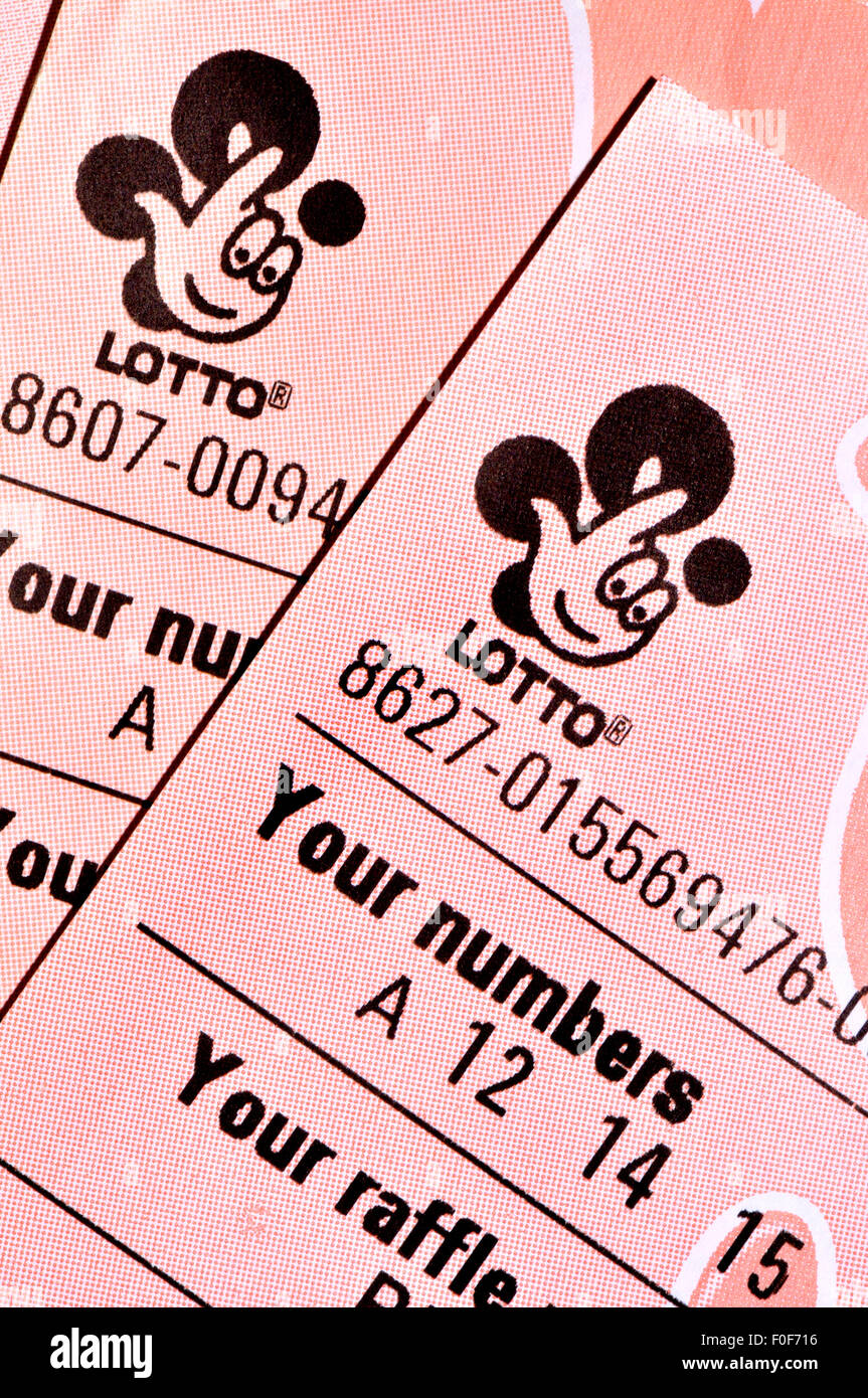 British Lotto lotteria nazionale biglietti - Nuovo design a partire da agosto 2015 Foto Stock