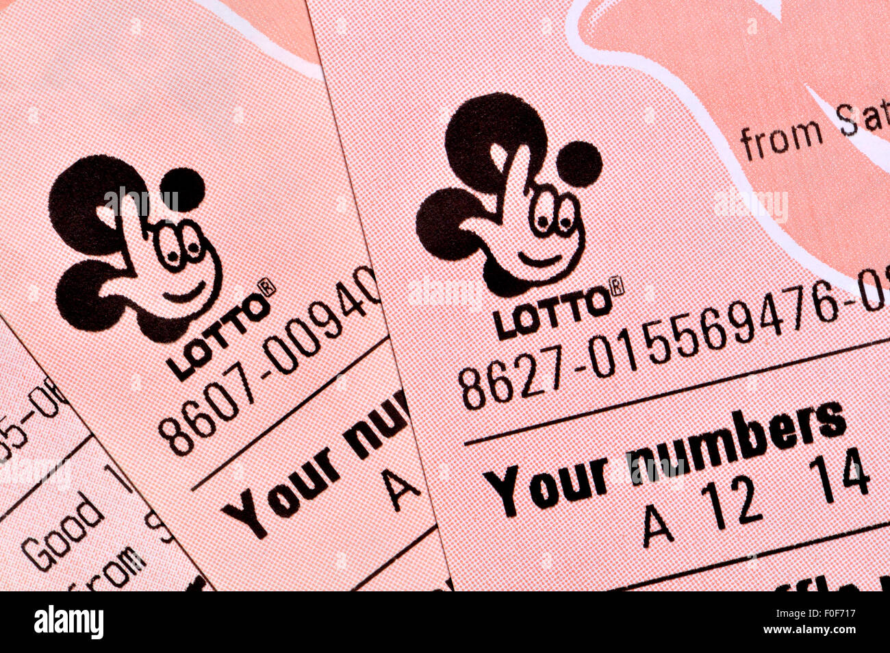 British Lotto lotteria nazionale biglietti - Nuovo design a partire da agosto 2015 Foto Stock