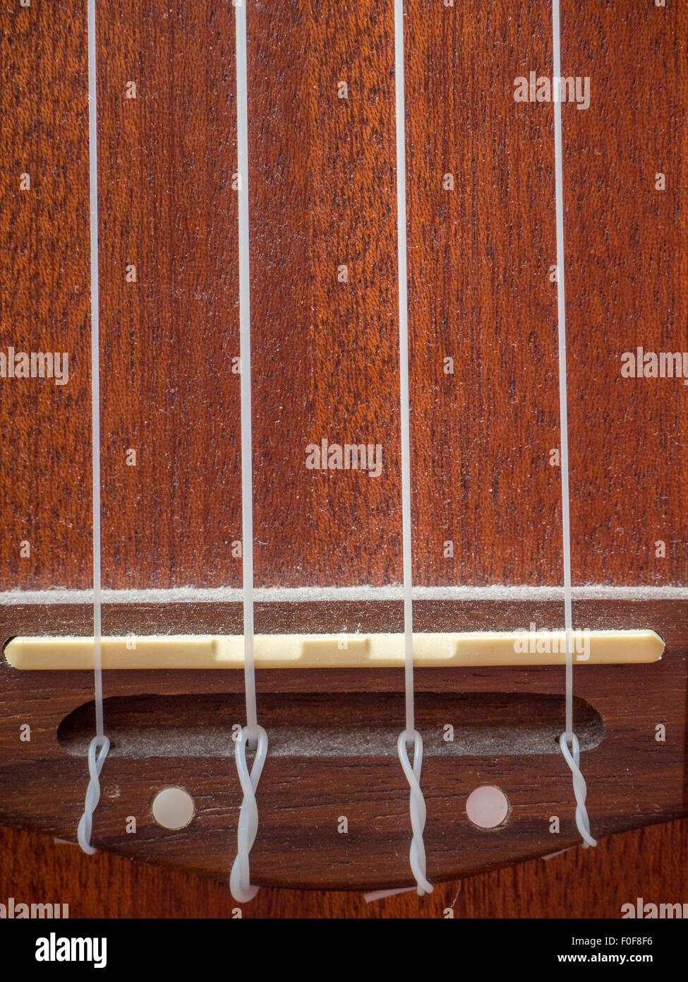 Le stringhe di Ukulele e corpo Foto Stock