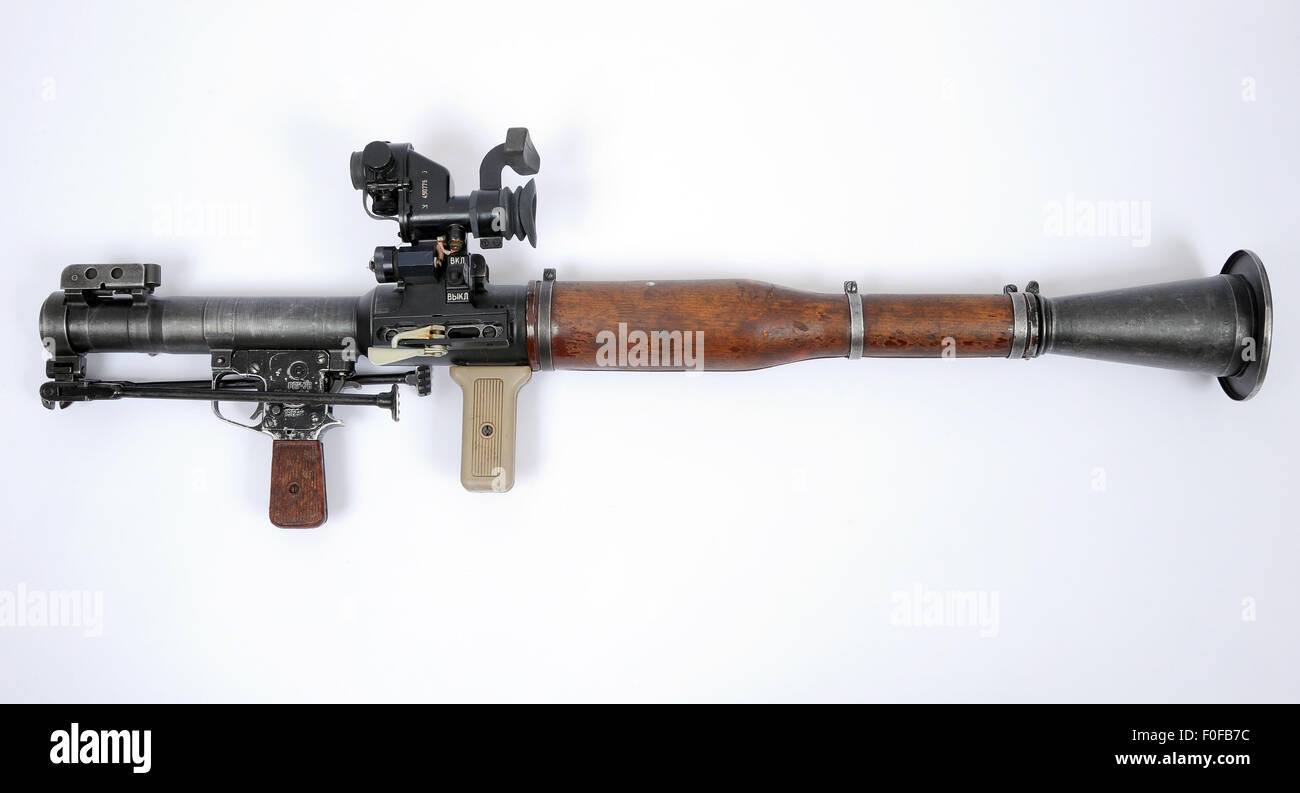 Un russo RPG 7 rocket launcher. Un lanciarazzi lanciagranate popolari con i terroristi e gli insorti in tutto il mondo. Foto Stock