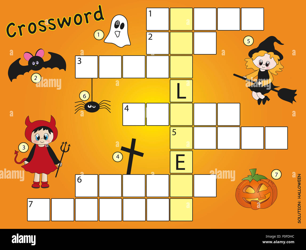 Halloween crossword game Foto Stock