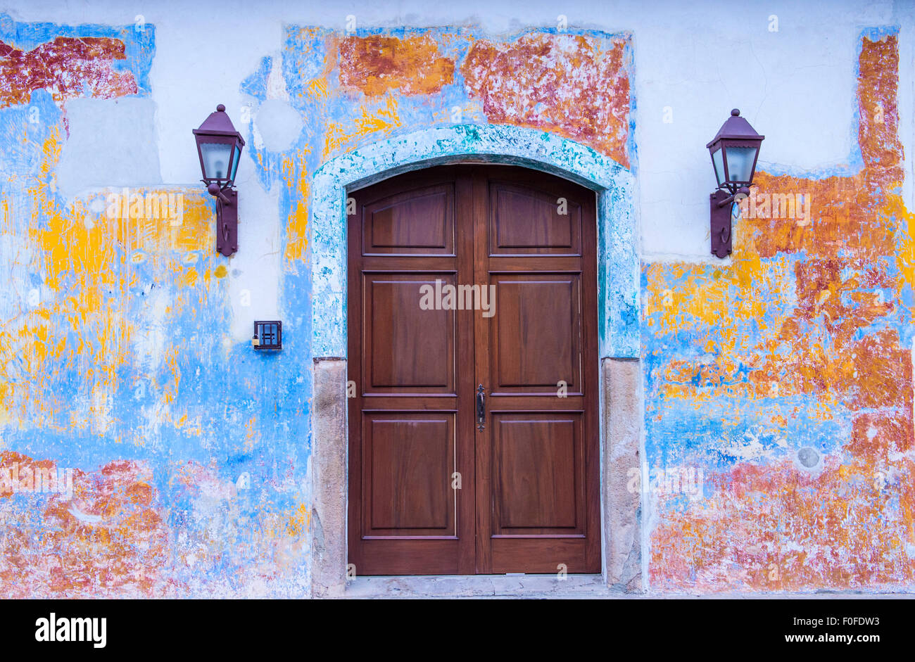 Dettagli architettonici in Antigua, Guatemala Foto Stock