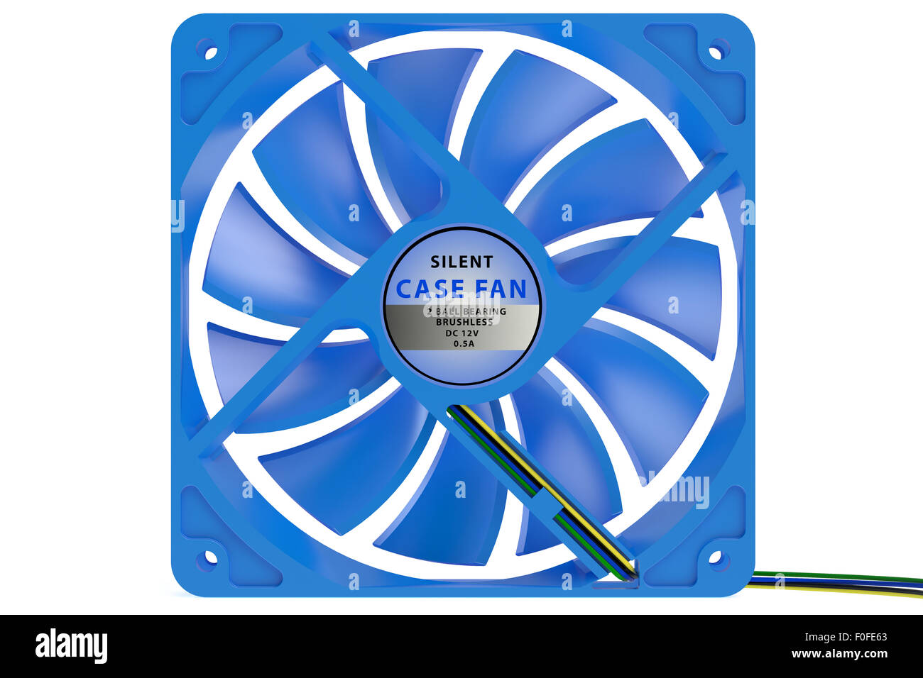 Calcolatore raffreddatore caso isolato su sfondo bianco Foto Stock