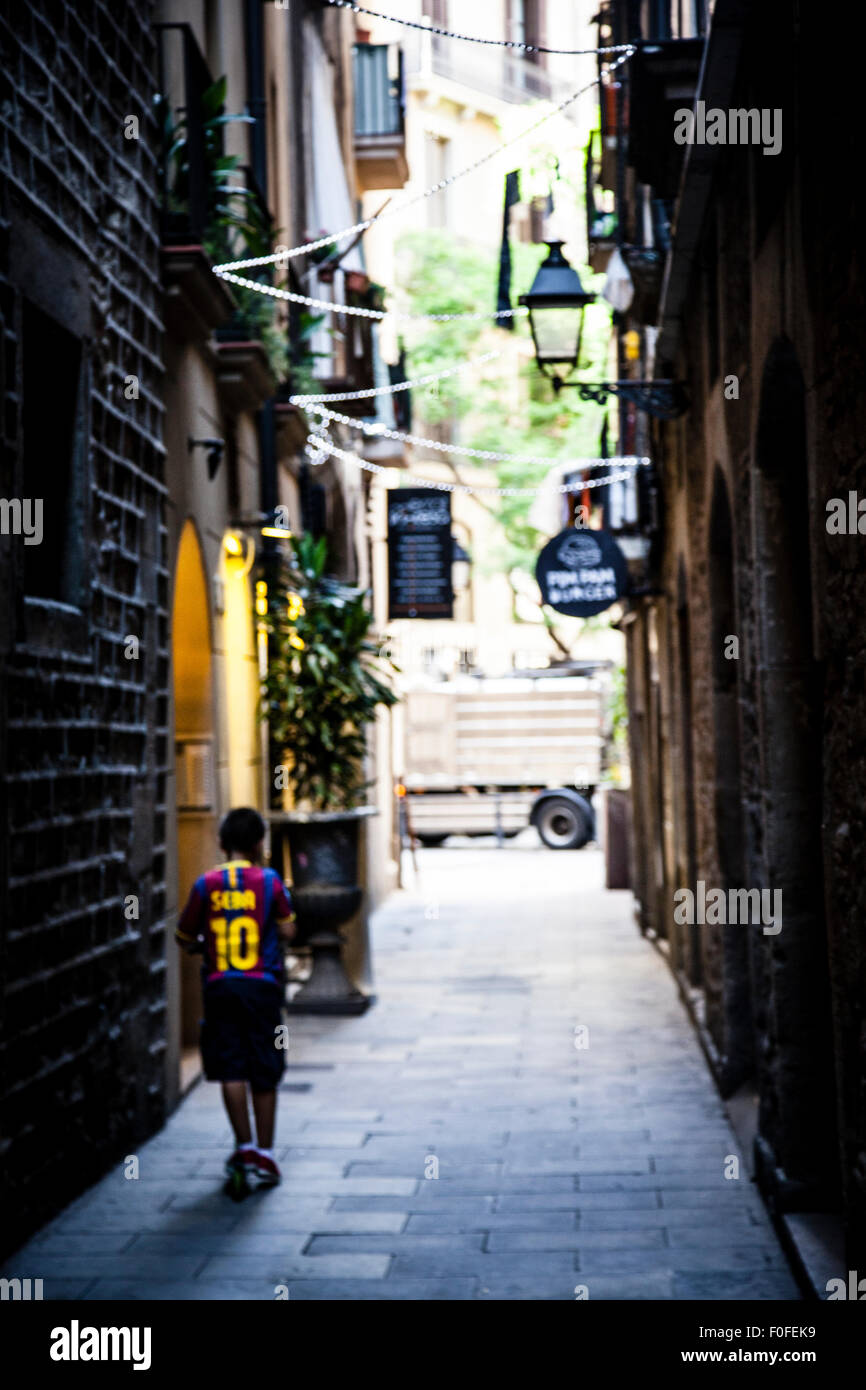 Strada di El Born, Barcellona, Spagna Foto Stock