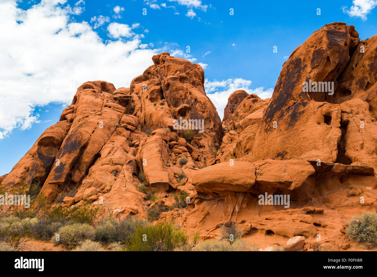 Red Rock Landscape, la Valle del Fuoco del parco statale, Nevada, STATI UNITI D'AMERICA Foto Stock