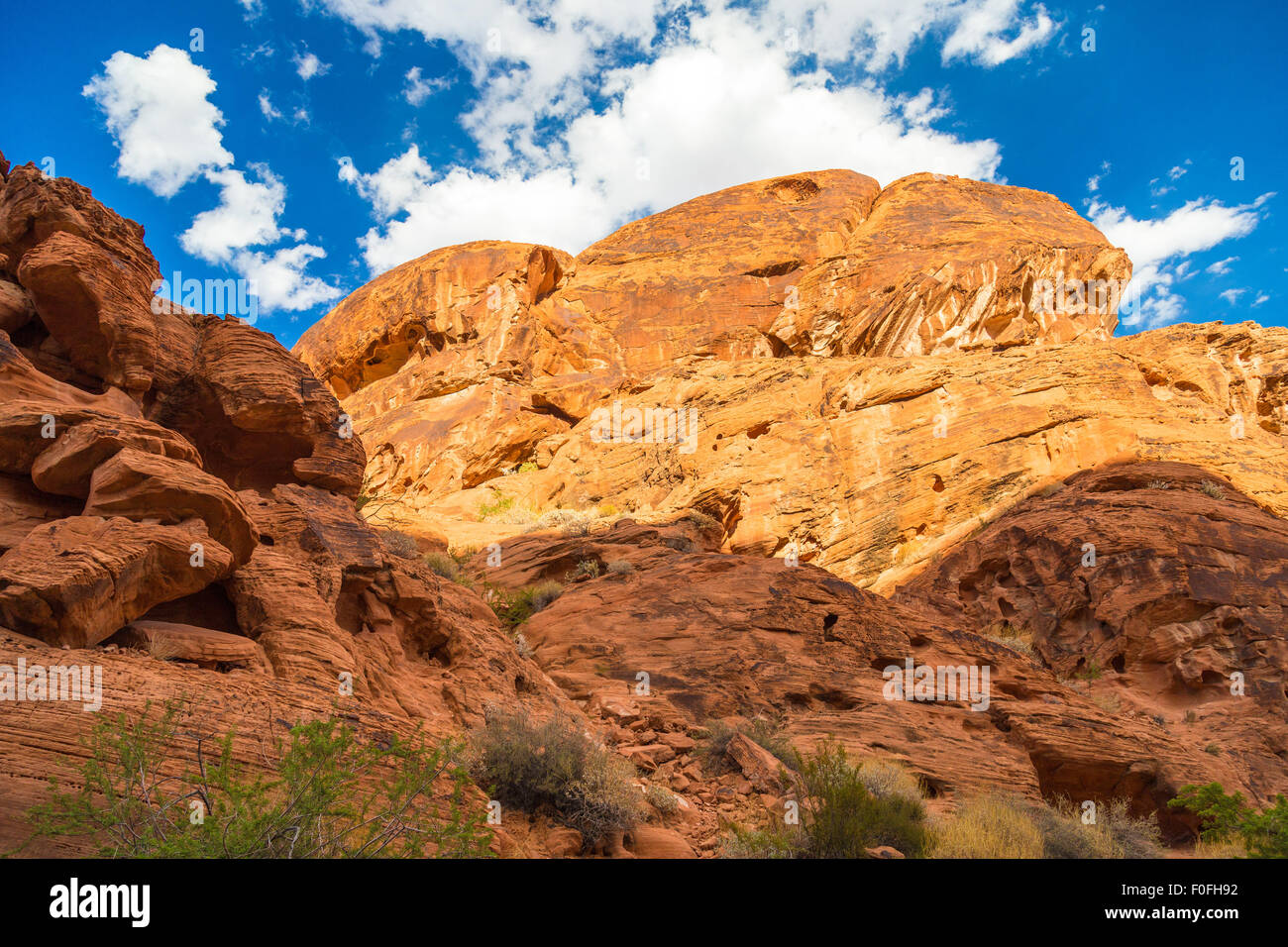 Red Rock Landscape, la Valle del Fuoco del parco statale, Nevada, STATI UNITI D'AMERICA Foto Stock