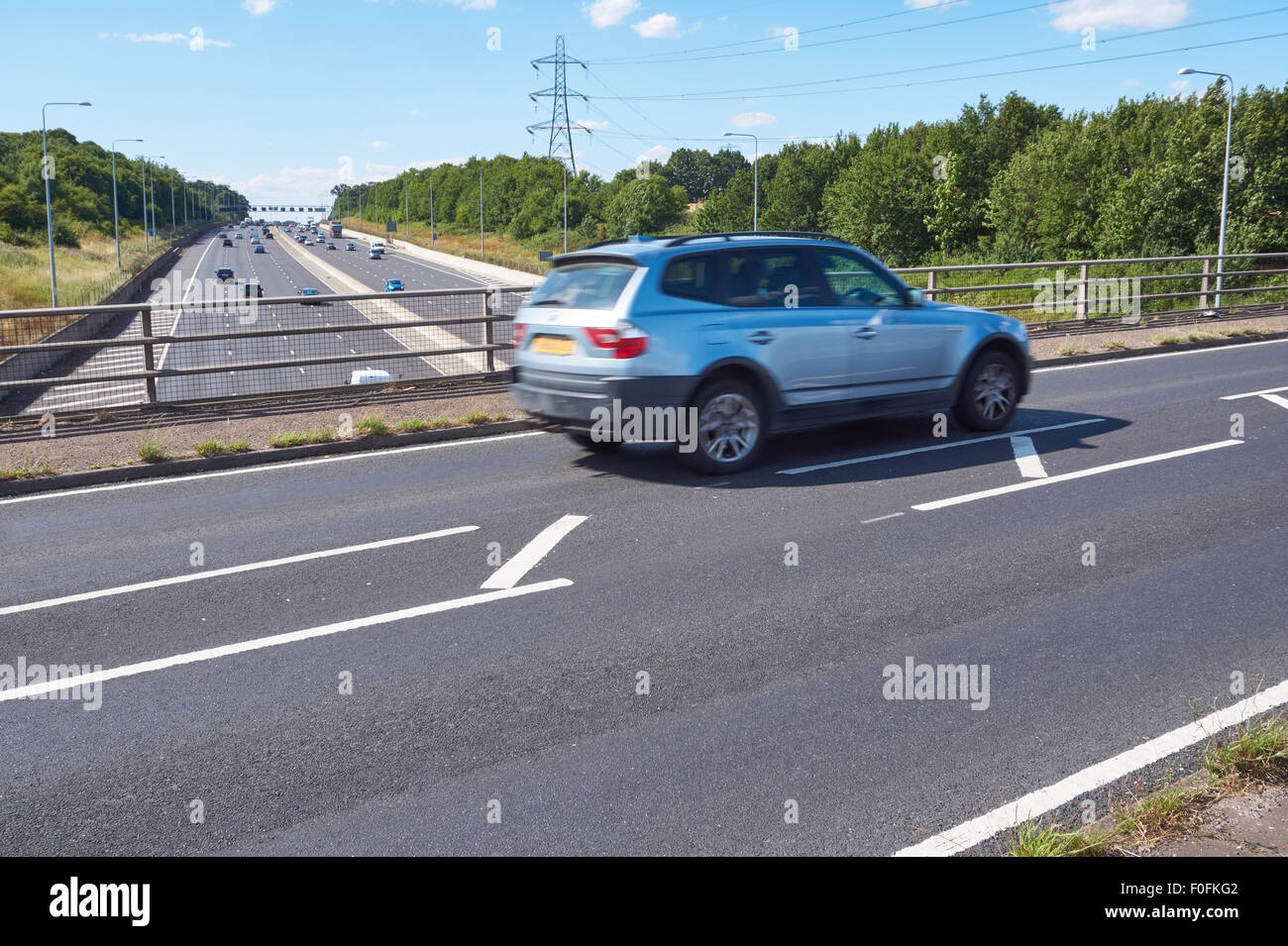 M25 Autostrada in London Essex England Regno Unito Regno Unito Foto Stock