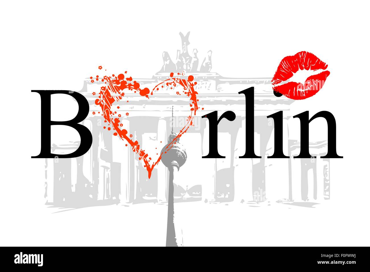 La città di Berlino Germania illustrazione Foto Stock